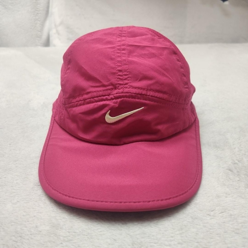 Nike Hat Cap Strap Back Adjustable Womens Pink Featherlight Dri-FIT Mesh Running